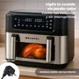 Grunkel DualFlexiFryer Freidora de Aire Dual 10L (2x5L o 7L+3L) 2800W, 10 Programas Automáticos, Pantalla Táctil, Negro