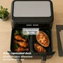 Grunkel DualFlexiFryer Freidora de Aire Dual 10L (2x5L o 7L+3L) 2800W, 10 Programas Automáticos, Pantalla Táctil, Negro