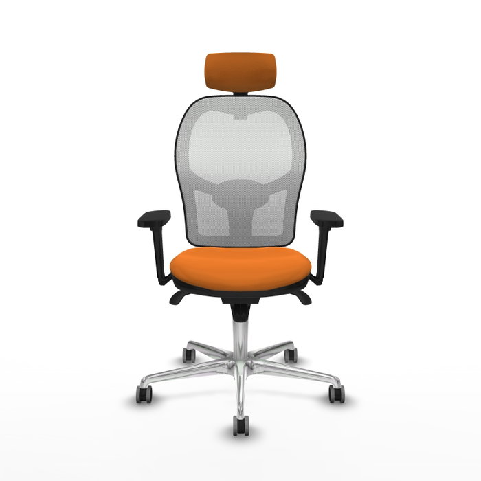 PIQUERAS Y CRESPO Silla de oficina Jorquera con mecanismo Sincro, Naranja y Blanco