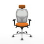 PIQUERAS Y CRESPO Silla de oficina Jorquera con mecanismo Sincro, Naranja y Blanco