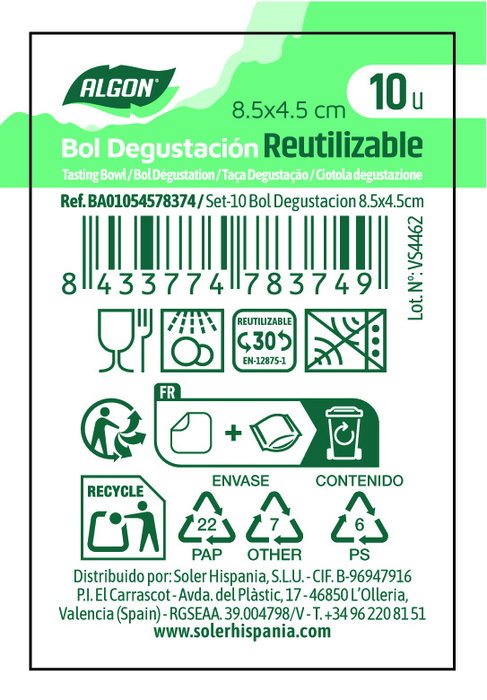 Inde Set de 24 Bols para Degustación 8,5 cm x 4,5 cm para Catas y Postres