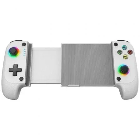Mars Gaming MGPXW Mando Inalámbrico Bluetooth, Compatible con PC, PS4, Switch, Android y iOS, Doble Vibración, RGB Neon, Color Blanco