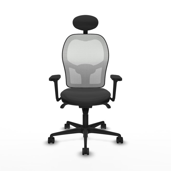 PIQUERAS Y CRESPO Silla de oficina Jorquera con mecanismo Sincro, Gris oscuro y Blanco