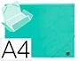Liderpapel Carpeta Tres Solapas Polipropileno Gomas DIN A4 Color Verde Opaco