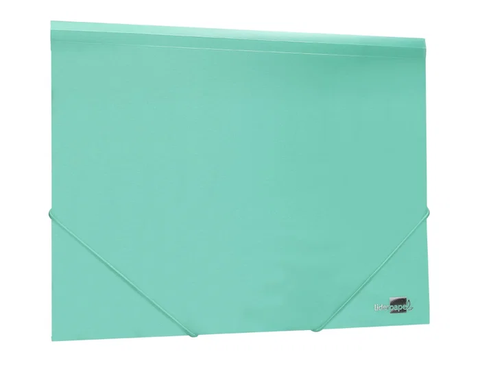 Liderpapel Carpeta Tres Solapas Polipropileno Gomas DIN A4 Color Verde Opaco