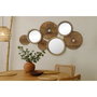DKD Home Decor Decoración de pared mango y espejo natural