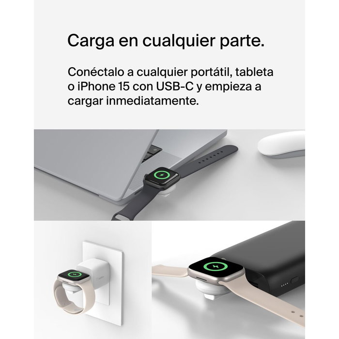 Belkin BoostCharge Cargador Inalámbrico para Apple Watch, 5W, Blanco
