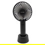RealPower 303132 - Ventilador USB Portátil con Batería Recargable de 1200 mAh, 3 Velocidades, Negro, para Mesa, 106 x 65 x 210 mm