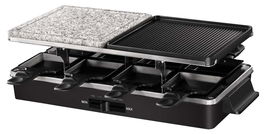 Russell Hobbs 26280-56 Multi Raclette 3 en 1 para 8 Personas con Placa de Acero Inoxidable y Piedra y 8 sartenes