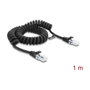 DeLOCK Cable de red RJ50 en espiral 1 m Negro