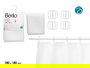 Berilo Cortina de Baño en Poliéster Blanco con Puntos, Medidas 180x180 cm (Set de 12)