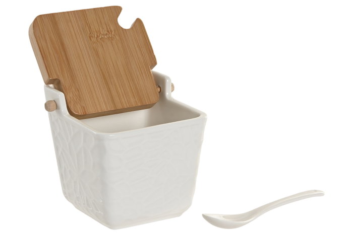DKD Home Decor Pengjia flower 2025 Azucarero Blanco Natural Porcelana Bambú 10.5 x 9 x 9 cm DKD Home Decor Pengjia flower 2025 Azucarero Blanco Natural Porcelana Bambú 10.5 x 9 x 9 cm