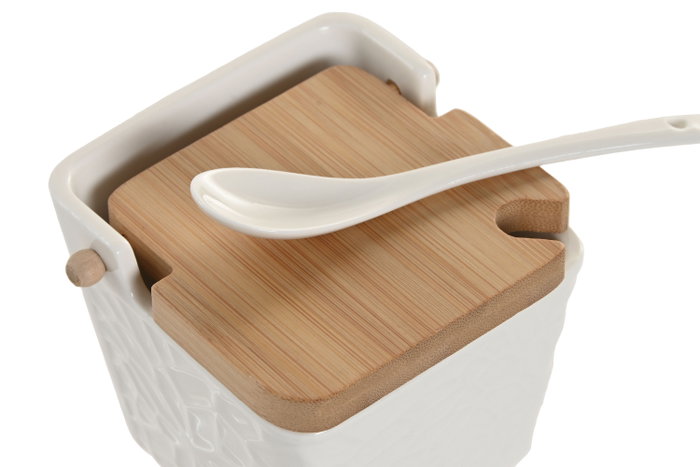 DKD Home Decor Pengjia flower 2025 Azucarero Blanco Natural Porcelana Bambú 10.5 x 9 x 9 cm DKD Home Decor Pengjia flower 2025 Azucarero Blanco Natural Porcelana Bambú 10.5 x 9 x 9 cm