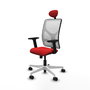 PIQUERAS Y CRESPO Silla de oficina Motilla con mecanismo Sincro, Rojo y Blanco