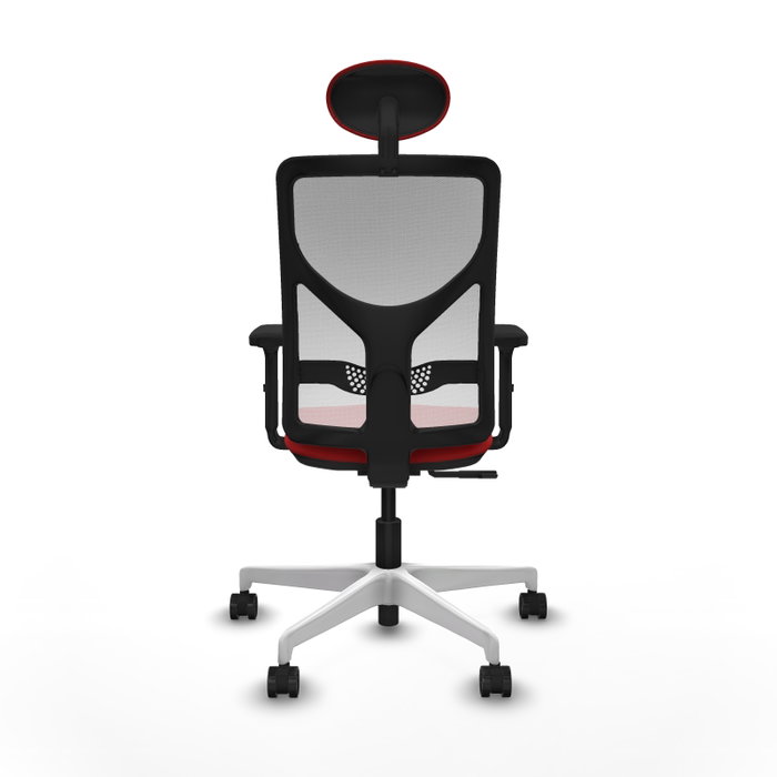 PIQUERAS Y CRESPO Silla de oficina Motilla con mecanismo Sincro, Rojo y Blanco