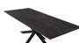 GINER Y COLOMER Mesa de Comedor 230 cm Madera de Acacia Color Nogal, Patas de Metal Negro - Estilo Industrial Rústico con Base de Araña, Tapa 3.6 cm, Requiere Montaje