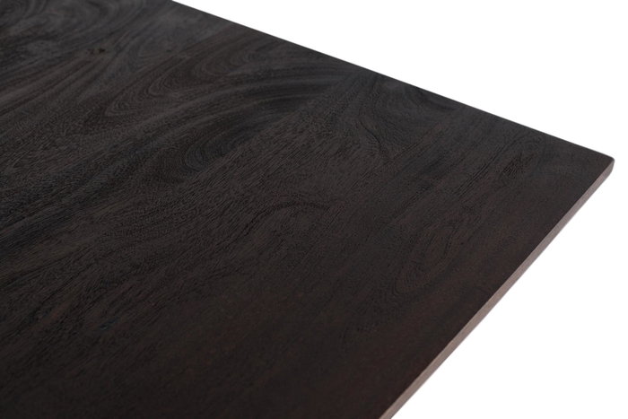 GINER Y COLOMER Mesa de Comedor 230 cm Madera de Acacia Color Nogal, Patas de Metal Negro - Estilo Industrial Rústico con Base de Araña, Tapa 3.6 cm, Requiere Montaje