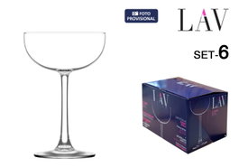 LAV Juego de 6 Copas de Champán Colección Island 23cl (4 Cajas)