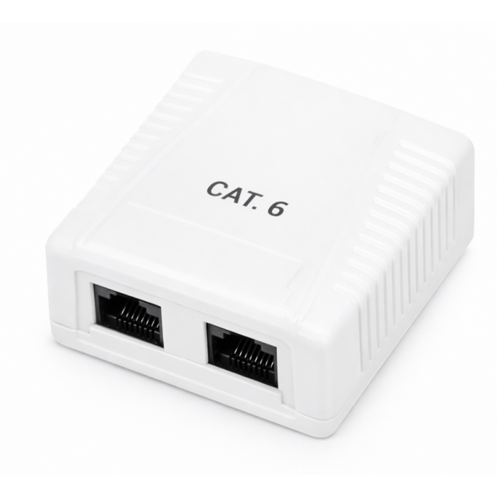 Phasak Caja de superficie 2xRJ45 Cat.6 UTP PHK 1012 Blanca Phasak Caja de superficie 2xRJ45 Cat.6 UTP PHK 1012 Blanca