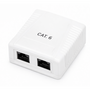 Phasak Caja de superficie 2xRJ45 Cat.6 UTP PHK 1012 Blanca