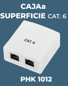 PHASAK Caja de superficie 2xRJ45 UTP Cat.6 Dual ent. inf. Blanca