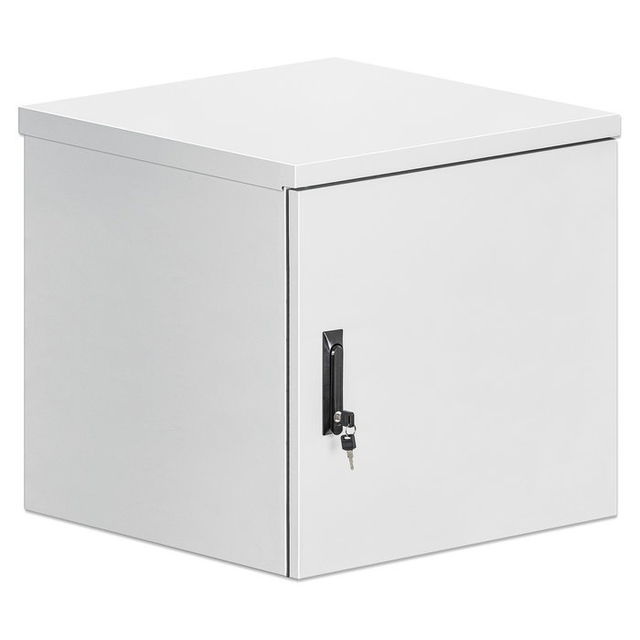 Intellinet 716109 Bastidor de Pared IP55 19" 9U 600mm Profundidad 100kg Carga Gris con 2 Ventiladores y Bloqueo