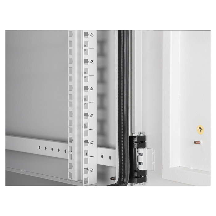 Intellinet 716109 Bastidor de Pared IP55 19" 9U 600mm Profundidad 100kg Carga Gris con 2 Ventiladores y Bloqueo
