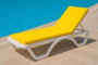 Atelier Del Sofa Cojín para Tumbona Amarillo 100cm x 60cm x 80cm con Funda Impermeable y Espuma de 4cm de Grosor