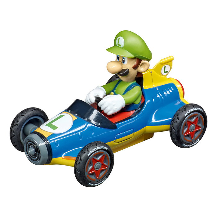 Carrera GO!!! Nintendo Mario Kart Mach 8 20062492 Set de pistas y vehículo RC, 2 jugadores, 1:43, Negro/Rojo