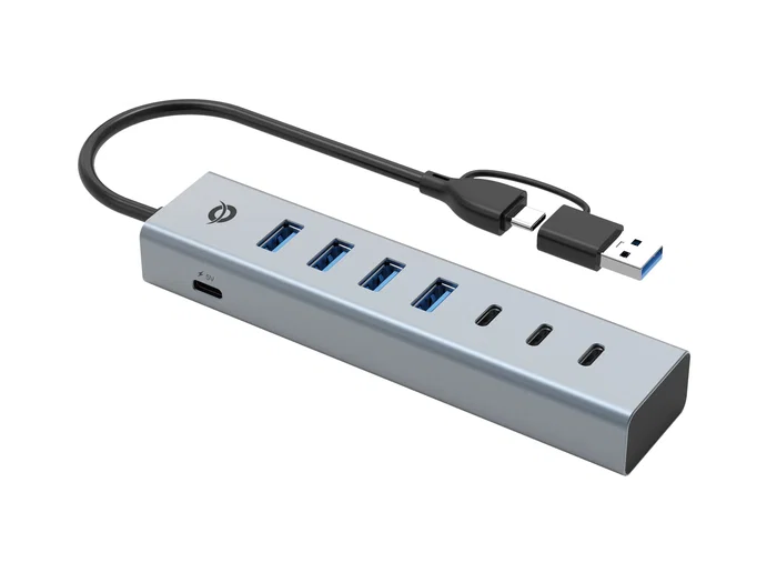 Conceptronic HUBBIES20GP Hub USB de 7 puertos (3x USB-C y 4x USB-A) Gris Conceptronic HUBBIES20GP Hub USB de 7 puertos (3x USB-C y 4x USB-A) Gris