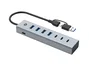 Conceptronic HUBBIES20GP Hub USB de 7 puertos (3x USB-C y 4x USB-A) Gris
