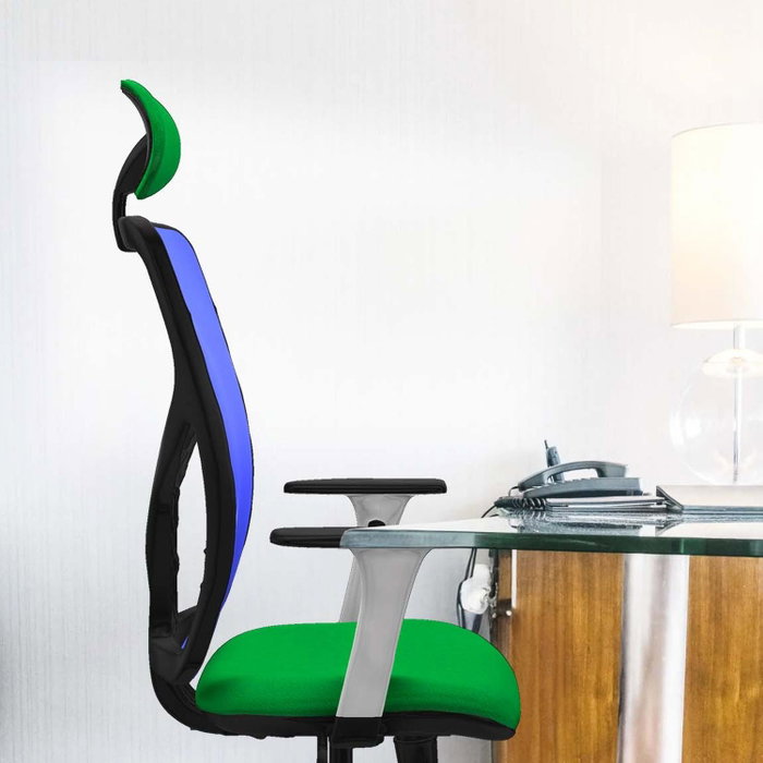 PIQUERAS Y CRESPO Silla de oficina Motilla con mecanismo Sincro, Azul marino y Blanco PIQUERAS Y CRESPO Silla de oficina Motilla con mecanismo Sincro, Azul marino y Blanco