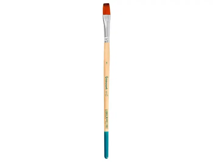 Liderpapel Pincel N 9 Punta Plana Pelo Sintético Certificado FSC para Acrílica y Acuarela