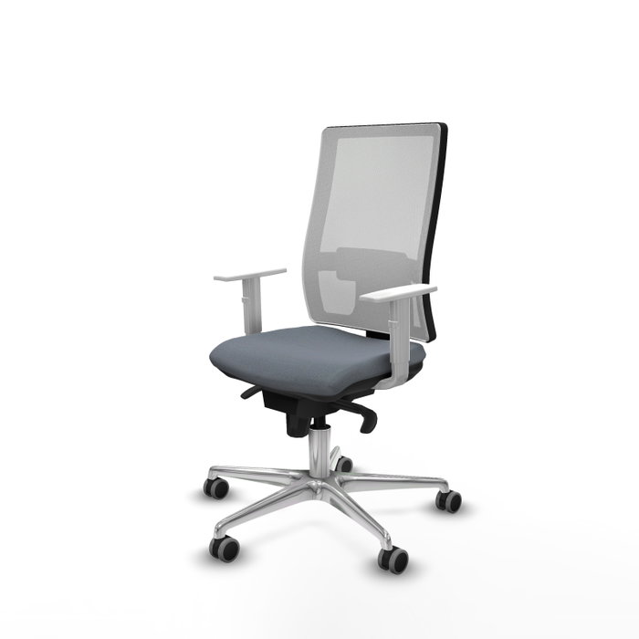 PIQUERAS Y CRESPO Silla de oficina Horna con mecanismo Sincro, Gris y Blanco PIQUERAS Y CRESPO Silla de oficina Horna con mecanismo Sincro, Gris y Blanco