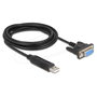 DeLOCK Adaptador USB 2.0 a Serie RS-232 Sub-D de 9 pines con tornillos, 1,8 m, FTDI