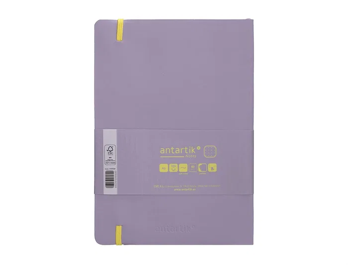 Antartik Cuaderno A5 Tapa Blanda Hojas Puntos Morado y Amarillo 80 Hojas 80 gr FSC