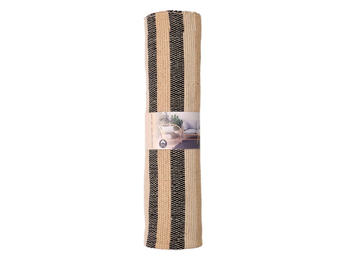 Giftdecor Alfombra 3 Colores Marron Blanco Negro 120 x 180 cm 100% Algodon (Set de 4)