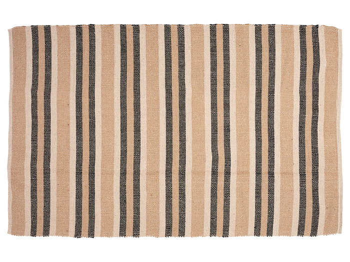 Giftdecor Alfombra 3 Colores Marron Blanco Negro 120 x 180 cm 100% Algodon (Set de 4)