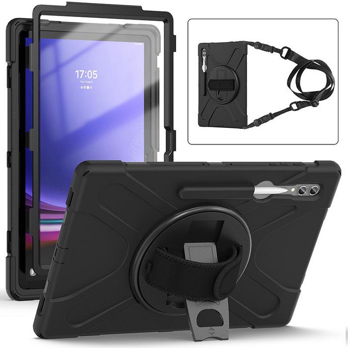 eSTUFF Funda AUSTIN Defender para Samsung Galaxy Tab S10 Ultra S9 Ultra S8 Ultra - Negro