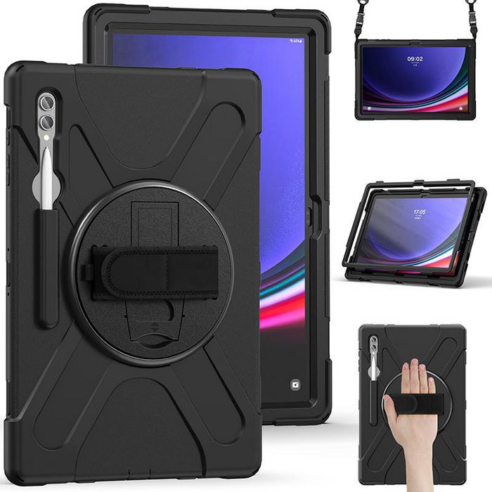 eSTUFF Funda AUSTIN Defender para Samsung Galaxy Tab S10 Ultra S9 Ultra S8 Ultra - Negro