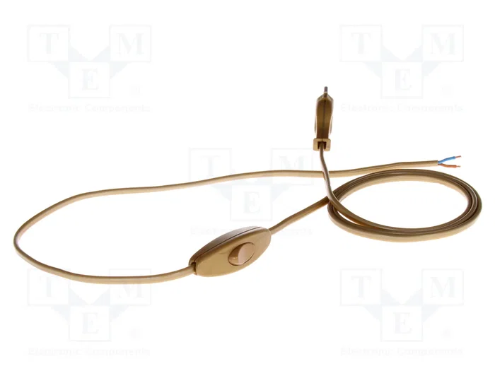 PLASTROL Cable de alimentación 2x0,75mm² con enchufe CEE 7/16 (C), 2m, dorado PLASTROL Cable de alimentación 2x0,75mm² con enchufe CEE 7/16 (C), 2m, dorado