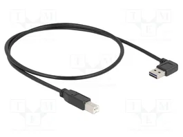 DeLOCK Cable USB 2.0 con conector USB-A angular reversible y USB-B, 0,5 m