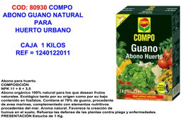 Compo Abono Guano Natural para Huerto Urbano 900 g