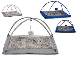 MASCOW Cuna para Gato con Bola 42 x 38 x 57 cm Colores Surtidos (Azul/Gris) (Set de 8)