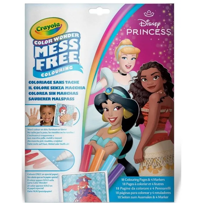 CRAYOLA Disney Princess Color Wonder - 18 Páginas y 4 Rotuladores