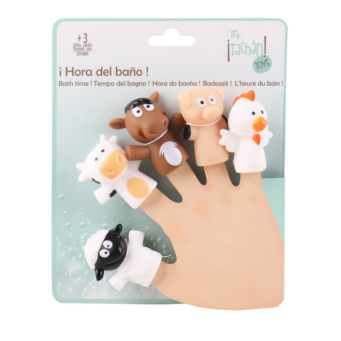 TACHAN Set de 5 Marionetas de Baño de Granja de Goma