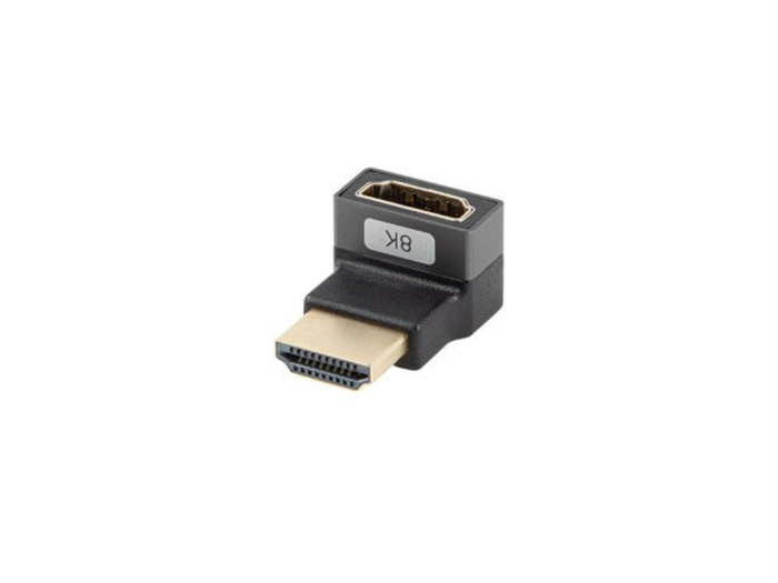 Lanberg Adaptador HDMI 8K Macho-Hembra Ángulo, Conectores Chapados en Oro, Soporte HDR, HDMI 2.1, 48 Gbit/s