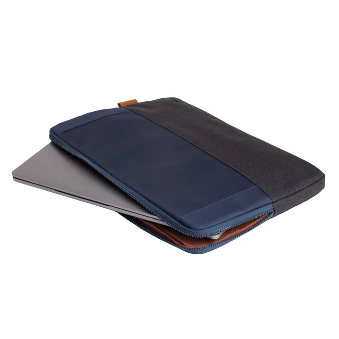 Trust Lisboa - Funda para portátil/tablet 16" (40.6 cm) - Sleeve acolchado color negro/azul, hecha con material reciclado PET - 24982