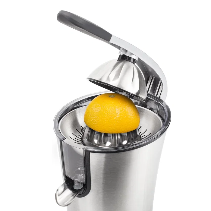 Princess 201860 Exprimidor Eléctrico de Cítricos Master Juicer Pro 300 W - Profesional, Acero Inoxidable Negro, Palanca, Filtro Ajustable, Antideslizante, Aptas Lavavajillas