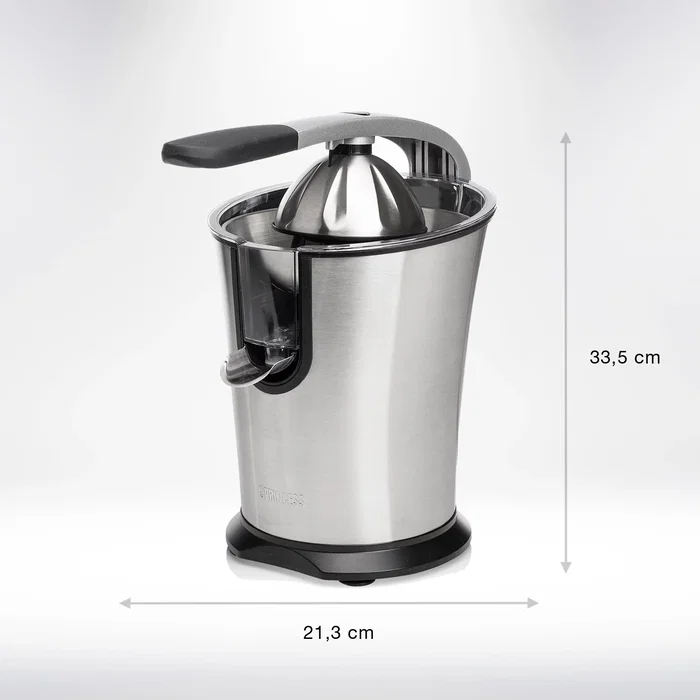 Princess 201860 Exprimidor Eléctrico de Cítricos Master Juicer Pro 300 W - Profesional, Acero Inoxidable Negro, Palanca, Filtro Ajustable, Antideslizante, Aptas Lavavajillas